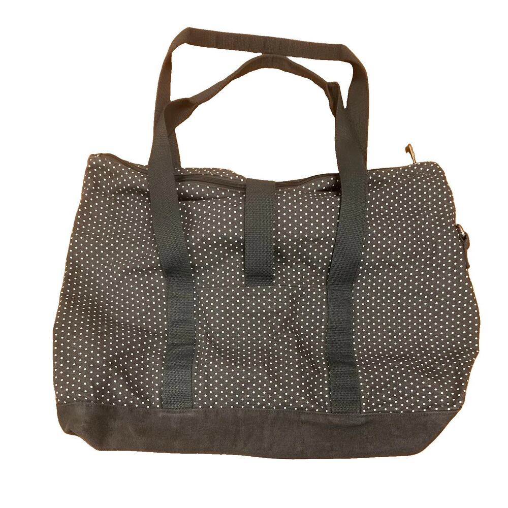 31 Dancing Dots Fold Over Weekender Tote Bag Brown Travel Boho NO LONG STRAP - Picture 2 of 7